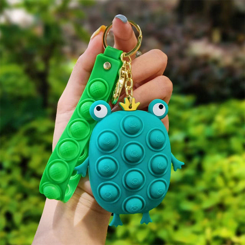 Wholesale PVC Fun Frog Squeeze Ball Keychain